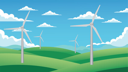 Fototapeta premium Wind Turbine Scene