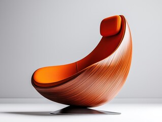 A modern, stylish orange chair adding elegance and comfort to any living space.