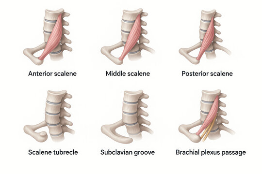 Scalene Muscles and Related Anatomy Illustration