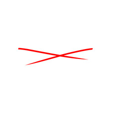 Red strikethroughs Vector