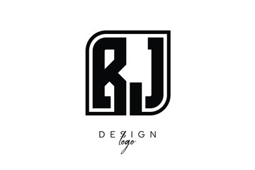 Obraz premium RJ Block Monogram Logo – Bold Geometric Lettermark in Rectangular Style for Modern Branding & Identity