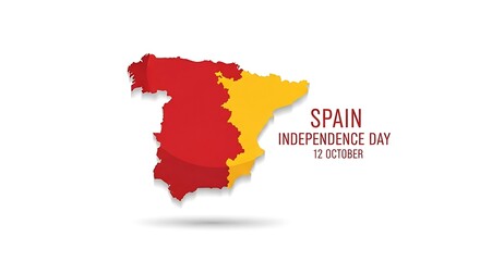 Obraz premium Spain Independence Day Map Graphic, 12 October, Vibrant Colors