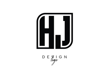 Obraz premium HJ Block Monogram Logo – Bold Geometric Lettermark in Rectangular Style for Modern Branding & Identity