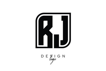 RJ Block Monogram Logo – Bold Geometric Lettermark in Rectangular Style for Modern Branding & Identity