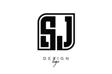 SJ Block Monogram Logo – Bold Geometric Lettermark in Rectangular Style for Modern Branding & Identity