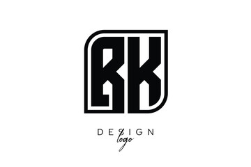 BK Block Monogram Logo – Bold Geometric Lettermark in Rectangular Style for Modern Branding & Identity