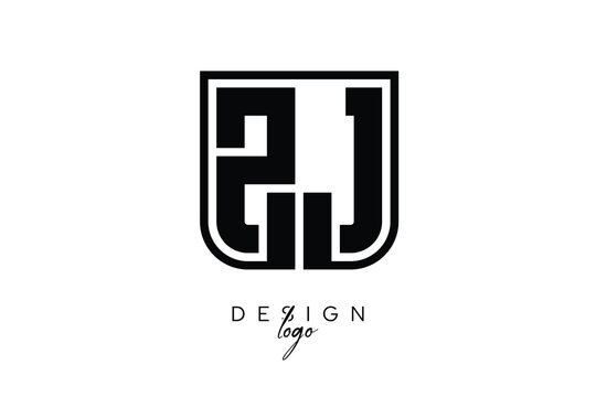 ZJ Block Monogram Logo &ndash; Bold Geometric Lettermark in Rectangular Style for Modern Branding & Identity