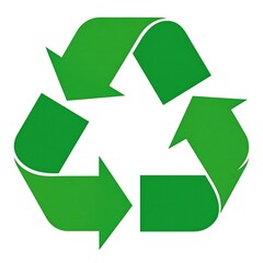 Obraz premium Simple, Bold Green Recycling Symbol on White Background