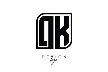 DK Block Monogram Logo – Bold Geometric Lettermark in Rectangular Style for Modern Branding & Identity