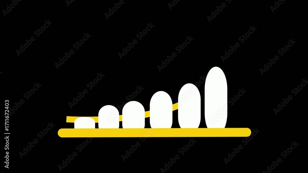 Aufkleber modern abstract animation with white oval and yellow line minimalist loop background. white oval and