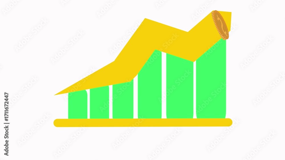 Aufkleber clean modern loop animation with green and yellow shapes for dynamic design templates. abstract gree