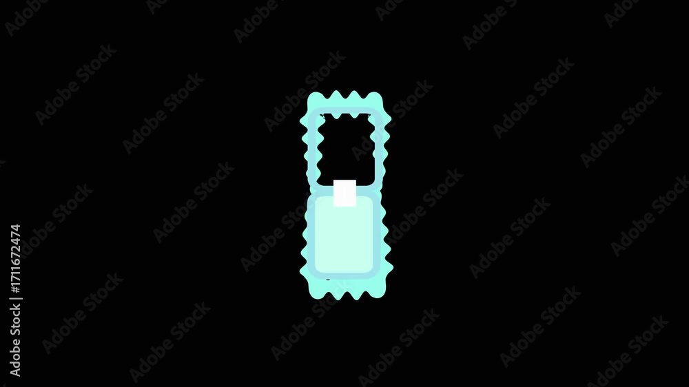 Poster minimalist teal stamp mail animation perfect for app ui ux, marketing, or video backgrounds. animate
