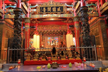 Dianji Temple and Keelung Miaokou night market in Keelung, Taiwan	