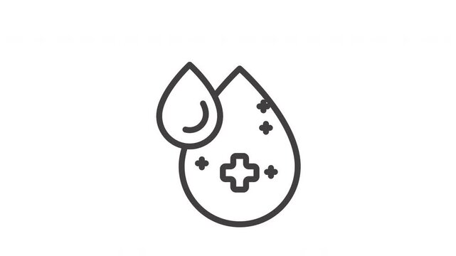 Animated Blood Donation Drop Icon 