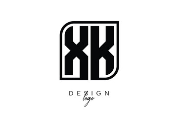 Obraz premium XK Block Monogram Logo – Bold Geometric Lettermark in Rectangular Style for Modern Branding & Identity