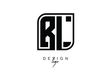 BL Block Monogram Logo – Bold Geometric Lettermark in Rectangular Style for Modern Branding & Identity