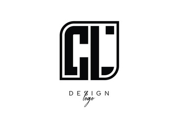CL Block Monogram Logo &ndash; Bold Geometric Lettermark in Rectangular Style for Modern Branding & Identity