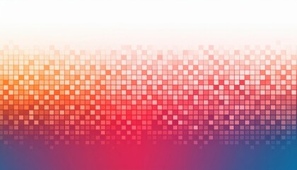 Abstract background featuring a vibrant gradient of colors in a pixelated mosaic pattern.