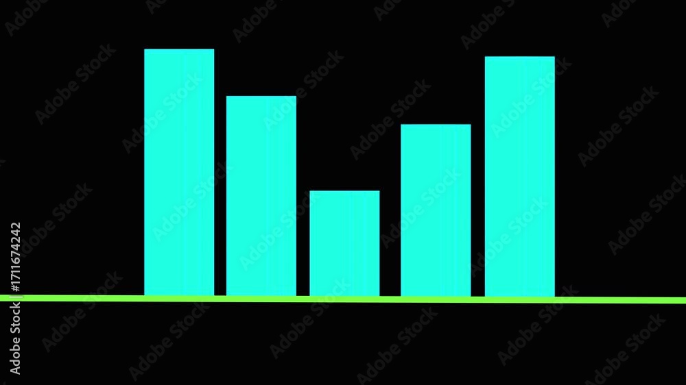 Aufkleber business success and statistics presentation with cyan bar graph motion graphics. lower thirds motio