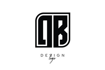 Obraz premium DL Block Monogram Logo – Bold Geometric Lettermark in Rectangular Style for Modern Branding & Identity