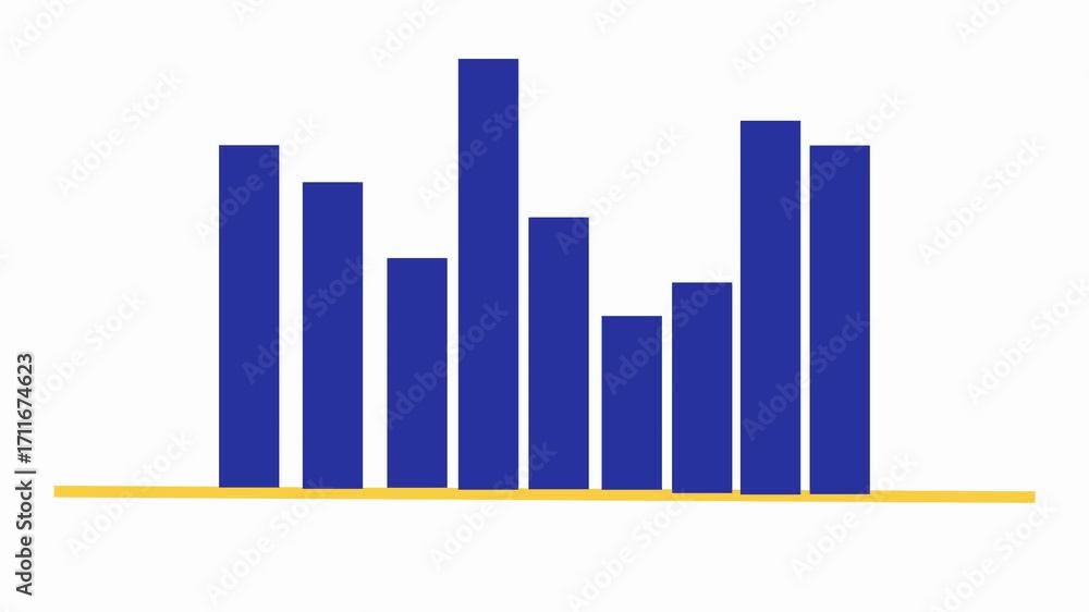 Aufkleber up down cycle abstract minimalist motion graphics loopable animation. business finance data visualiz