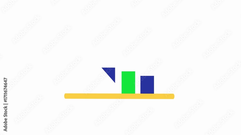 Aufkleber animated growth chart success business finance statistics progress upward trend. financial report wi