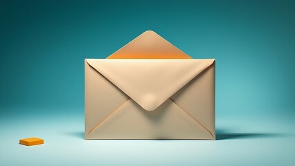 Stylized mail delivery concept featuring a single prominent envelope on clean background.