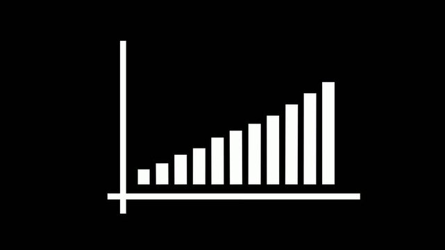 Corporate presentation marketing with animated ascending bar graph motion. Financial business economy upward trend minimalist clean bar graph animation.