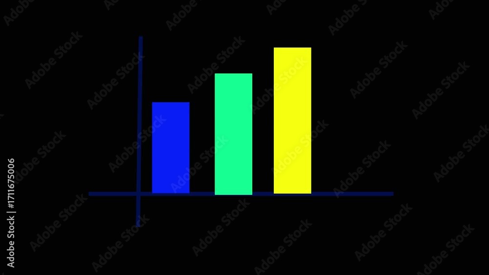 Aufkleber blue green yellow abstract background looping motion graphics animation. animated bar graph chart bu