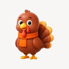 Cute cartoon turkey illustration.