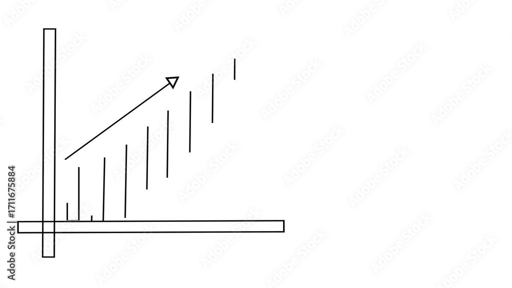 Poster abstract upward arrow animation minimalist lines movement growth progress modern clean corporate des