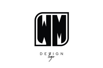 WM Block Monogram Logo – Bold Geometric Lettermark in Rectangular Style for Modern Branding & Identity