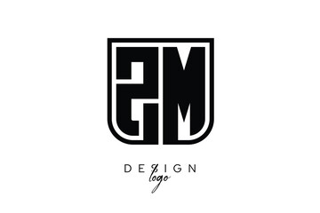 ZM Block Monogram Logo – Bold Geometric Lettermark in Rectangular Style for Modern Branding & Identity
