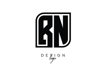 Obraz premium RN Block Monogram Logo – Bold Geometric Lettermark in Rectangular Style for Modern Branding & Identity