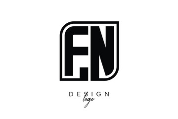 FN Block Monogram Logo – Bold Geometric Lettermark in Rectangular Style for Modern Branding & Identity