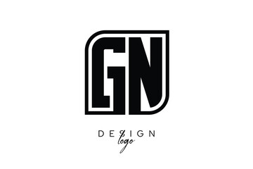 GN Block Monogram Logo – Bold Geometric Lettermark in Rectangular Style for Modern Branding & Identity