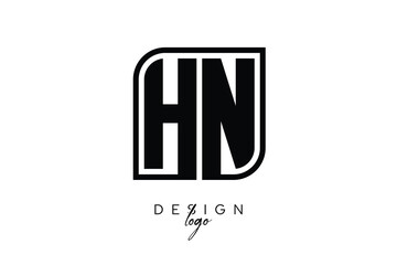 HN Block Monogram Logo – Bold Geometric Lettermark in Rectangular Style for Modern Branding & Identity