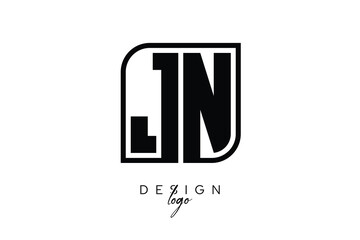 JN Block Monogram Logo – Bold Geometric Lettermark in Rectangular Style for Modern Branding & Identity