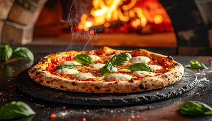 Delicious Neapolitan Pizza Fresh From the Oven