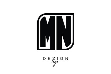 MN Block Monogram Logo – Bold Geometric Lettermark in Rectangular Style for Modern Branding & Identity