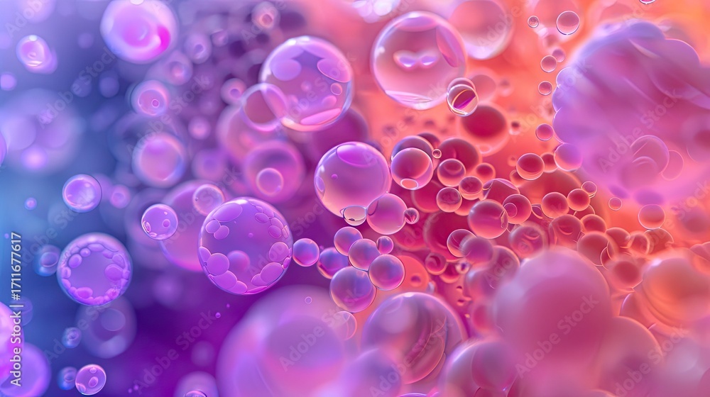 Poster abstract macro shot of colorful spheres, creating a mesmerizing and vibrant visual experience
