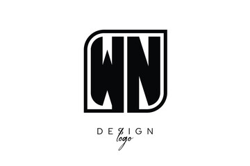 WN Block Monogram Logo – Bold Geometric Lettermark in Rectangular Style for Modern Branding & Identity