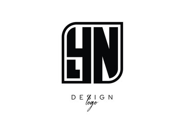 YN Block Monogram Logo – Bold Geometric Lettermark in Rectangular Style for Modern Branding & Identity