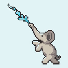 Obraz premium this is a elephant in pixel art with colorful color,this item good for presentations,stickers, icons, t shirt design,game asset,logo and project.