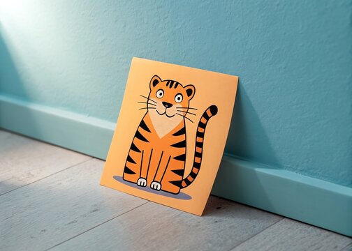 Sticky Note Styled As A Tiger Orange Pastel Square