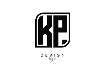 Obraz premium KP Block Monogram Logo – Bold Geometric Lettermark in Rectangular Style for Modern Branding & Identity