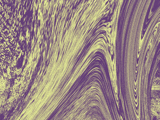 Dynamic abstract flow of intricate purple and yellow textures, creating a mesmerizing visual symphony with a captivating digital art feel