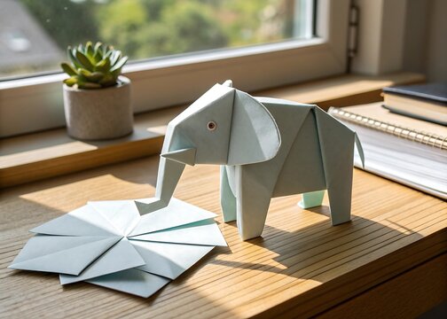 Sticky Note Styled Like An Elephant Light Gray Pastel