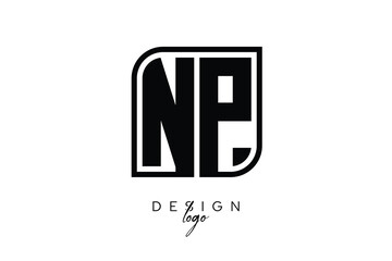 NP Block Monogram Logo &ndash; Bold Geometric Lettermark in Rectangular Style for Modern Branding & Identity
