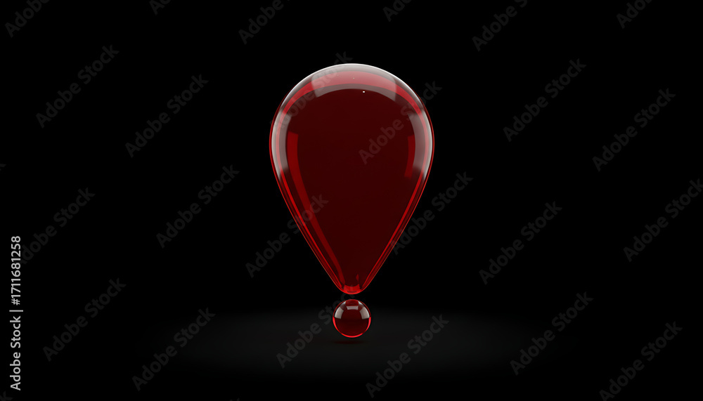 Fototapete destination icon 3d map pointer icon gps 3d red 3d symbol glass pointer location rendering 14040705 1